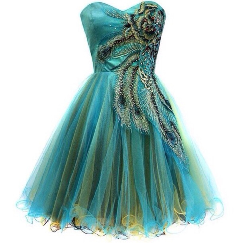 Dave and Johnny Peacock Prom Dress
